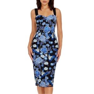 dress the population hana dress Hana Coral Floral Dress by Dress The Population